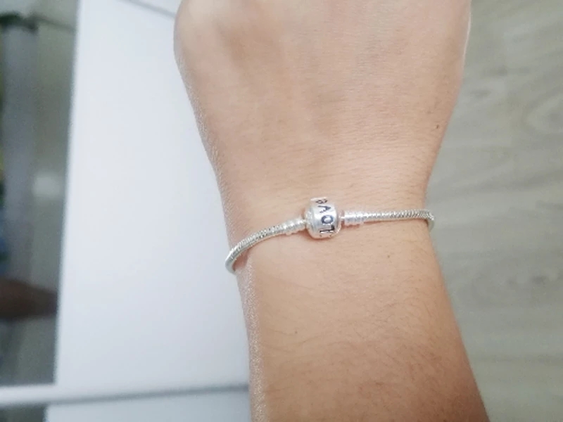 S925 Sterling Silver Plated Bracelet With Love Letter Snake Chain Fit Charm Beads Bracelets Women DIY Jewelry Making Wholesale Price