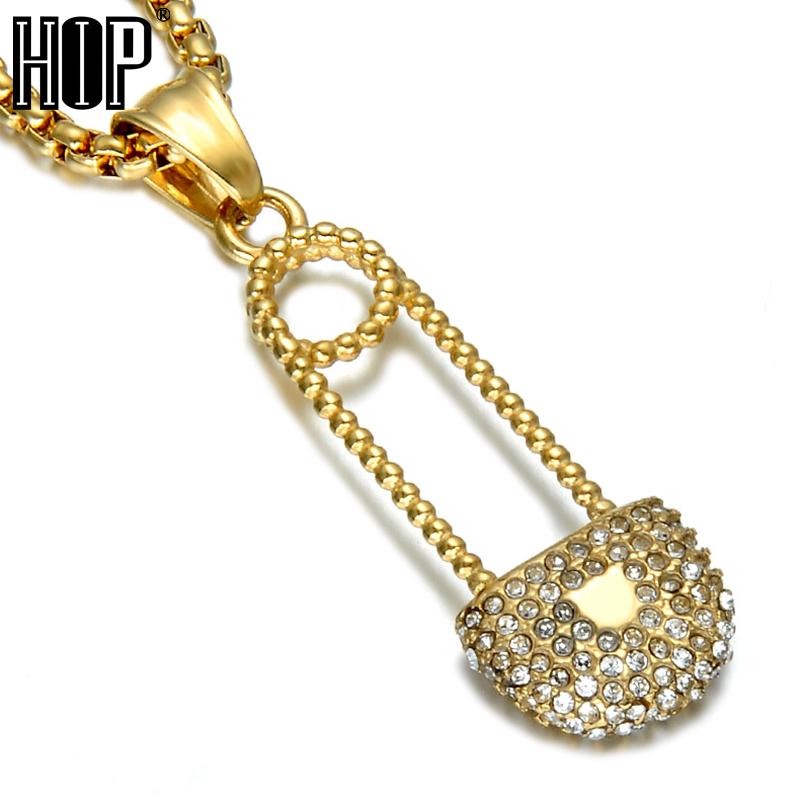 Pendant Necklaces HIP Hop Gold Color Stainless Steel Iced Out Micro Pave Full Rhinestone Pin Pendants For Men Jewelry
Pendant Necklaces HIP Hop Gold Color Stainless Steel Iced Out Micro Pave Full Rhinestone Pin Pendants For Men Jewelry