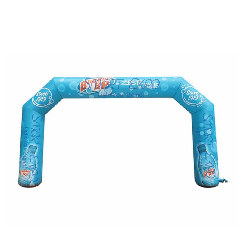 Inflatable Race Arch 0.8xW8xH4m for Sports Activity Promotion Event with Custom Printing and Base Blower