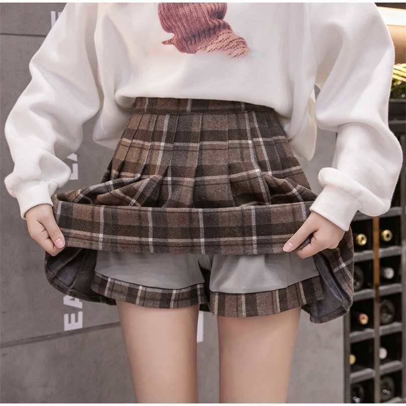 Women's Plaid Pleated Woolen A-line Mini Skirt High Waist With Lining Female Short Skirts Winter Autumn Girls Preppy Style 211109, 02 bpz
Women's Plaid Pleated Woolen A-line Mini Skirt High Waist With Lining Female Short Skirts Winter Autumn Girls Preppy Style 211109, 02 bpz