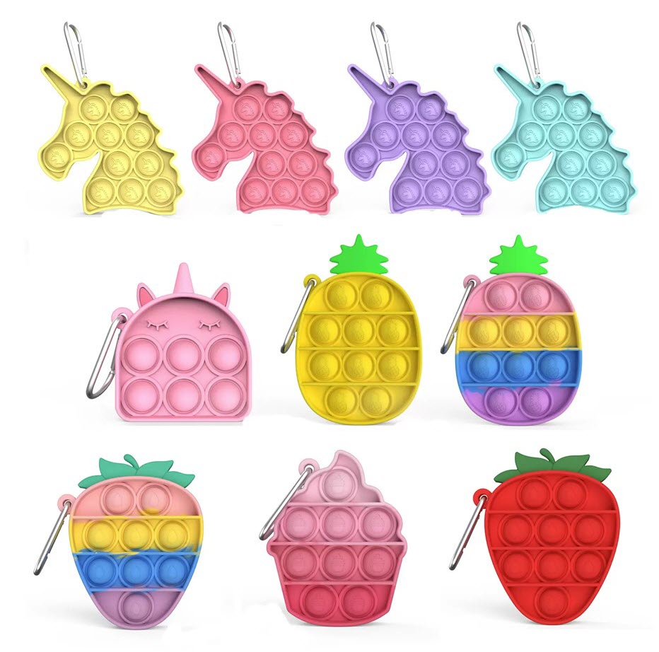 14 COLORS Cute pops keychain its mini unicorn pineapple simple dimple toy animal charm trinket push pops fidget car key holder key, Blue
14 COLORS Cute pops keychain its mini unicorn pineapple simple dimple toy animal charm trinket push pops fidget car key holder key, Blue