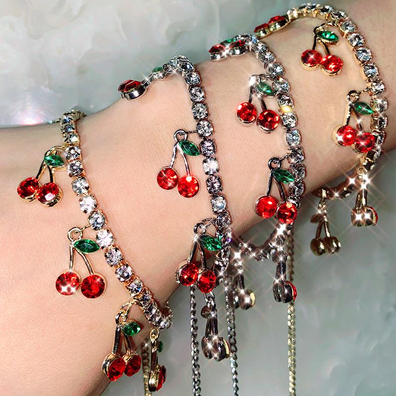 Link, Chain SUMU Shiny Cherry Crystal Bracelets For Women Gold Silver Color Bling Rhinestone Bracelet Fashion Party Jewelry Gifts
Link, Chain SUMU Shiny Cherry Crystal Bracelets For Women Gold Silver Color Bling Rhinestone Bracelet Fashion Party Jewelry Gifts
