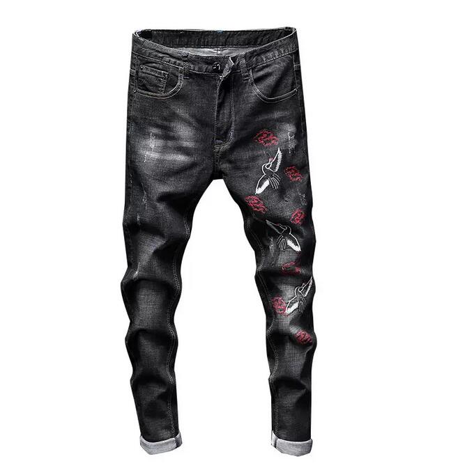 Fashion Streetwear Ripped Jeans for Men skinny Retro Elasticity Slim Quality Male casual embroidery Denim Trousers G3P2, Black
Fashion Streetwear Ripped Jeans for Men skinny Retro Elasticity Slim Quality Male casual embroidery Denim Trousers G3P2, Black