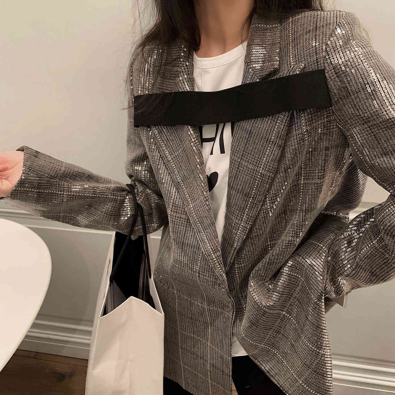 Women's Suits & Blazers Get spring women blazer sequins patchwork long chess vintage loose casual jacket for EMFH, 1# shoe box
Women's Suits & Blazers Get spring women blazer sequins patchwork long chess vintage loose casual jacket for EMFH, 1# shoe box
