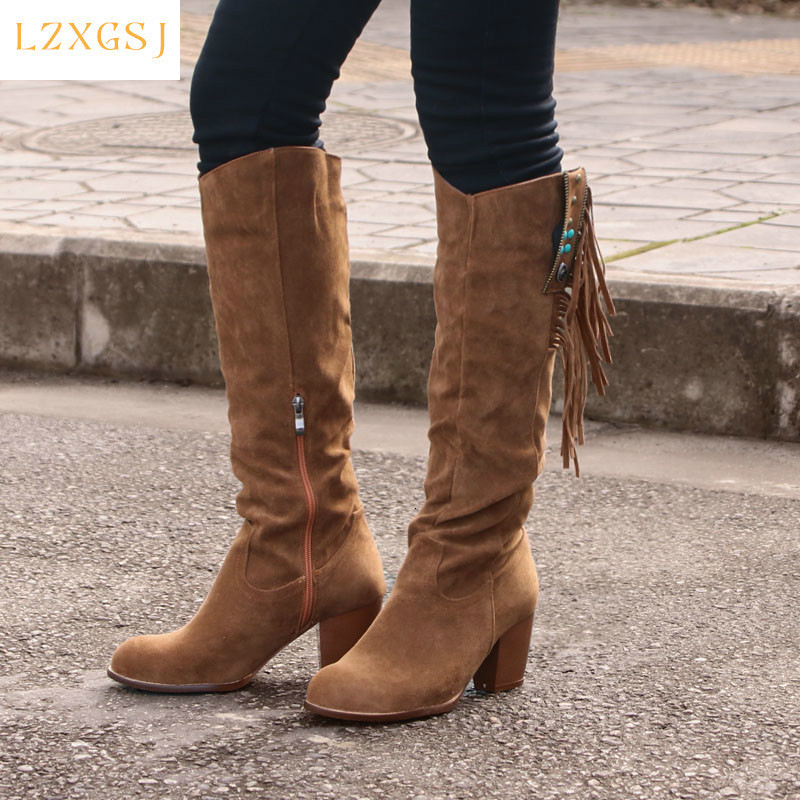 boots fashion women shoes knee-high western ridding brown lady wedge heel tassels cowboy long autumn female f4cs, Black 
boots fashion women shoes knee-high western ridding brown lady wedge heel tassels cowboy long autumn female f4cs, Black