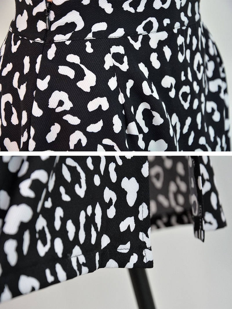 Summer women vintage elegant beach midi boho skirt Women Leopard print split sexy zip skirts womens Casual skirts female 210306