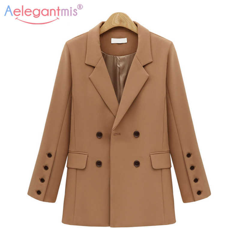 Aelegantmis Office Lady Blazer Women Vintage Loose Casual Black Double Breasted Solid Notched Business Coat OL Korean 210607, Khaki
Aelegantmis Office Lady Blazer Women Vintage Loose Casual Black Double Breasted Solid Notched Business Coat OL Korean 210607, Khaki