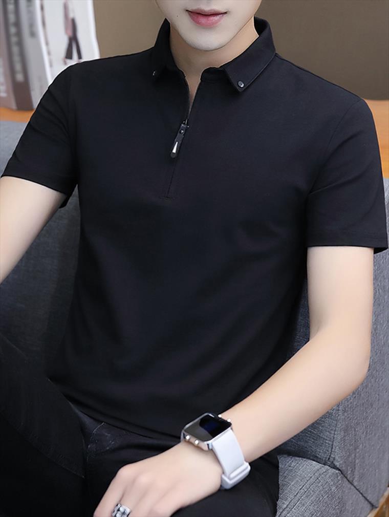 liseaven turn down collar men t shirts slim fit cotton solid color short shirt mens casual homme, White;black
liseaven turn down collar men t shirts slim fit cotton solid color short shirt mens casual homme, White;black