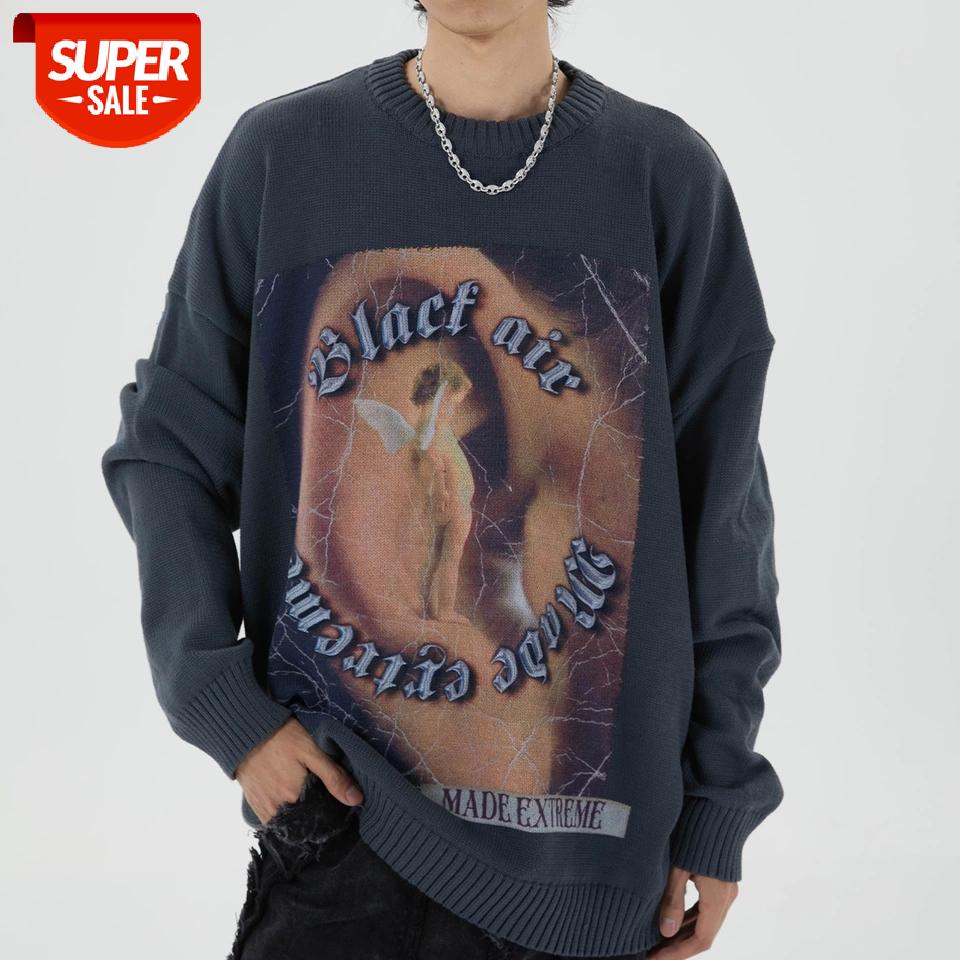 2020SS Mens Knitted Sweater Harajuku Angel Baby Print Sweater Oversize Hip Hop Streetwear Cotton Loose Pullover Men Women Black #Ba72, White;black
2020SS Mens Knitted Sweater Harajuku Angel Baby Print Sweater Oversize Hip Hop Streetwear Cotton Loose Pullover Men Women Black #Ba72, White;black