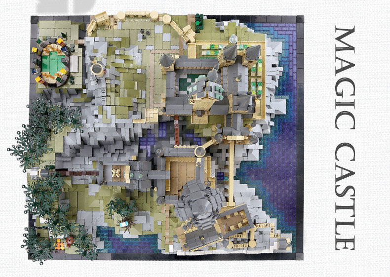 Mould King 22004 Movie Castle Compatible With Magic School of Witchcraft and Wizardry Model Building Blocks Kid Christmas Gift