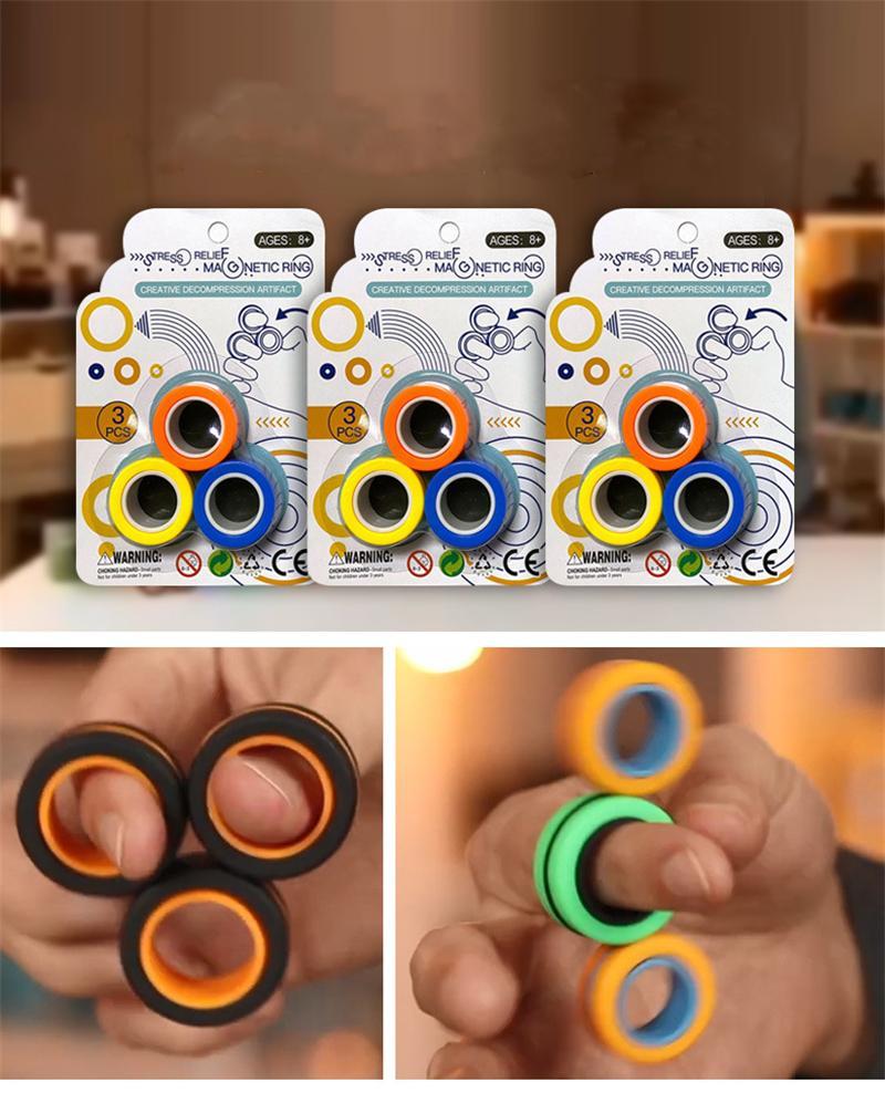 2021Decompression Anti-Stress Finger Magnetic Rings For Autism ADHD Anxiety Relief Focus Kids Decompression Fingertip Toys Magic Ring Props
2021Decompression Anti-Stress Finger Magnetic Rings For Autism ADHD Anxiety Relief Focus Kids Decompression Fingertip Toys Magic Ring Props