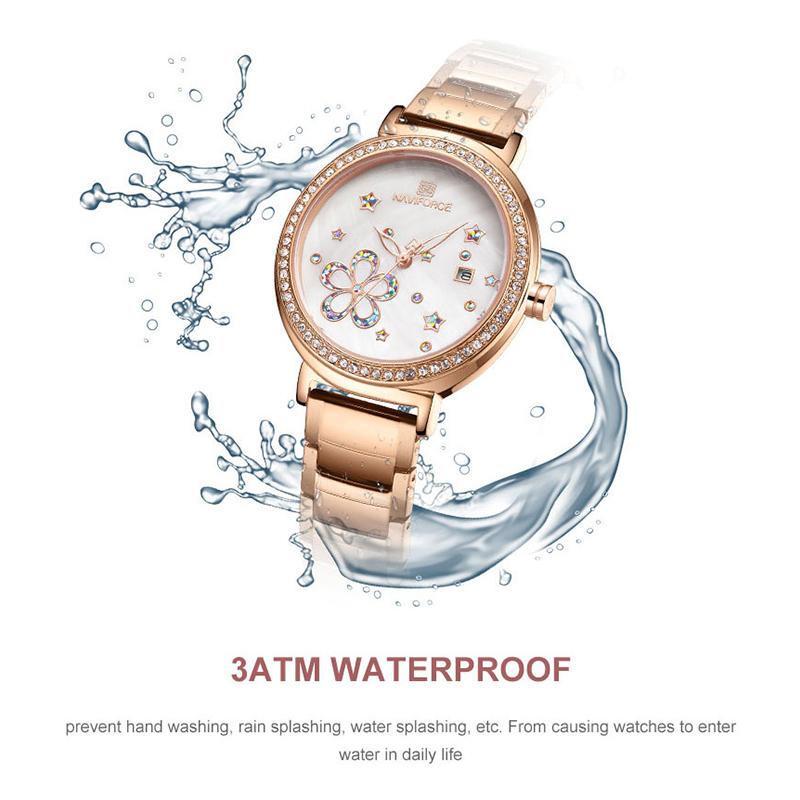 Wristwatches NAVIFORCE Ladies Luxury Dating Fashion Diamond Rose Gold Bracelet Quartz Waterproof Stainless Steel Clock Relogio Feminino, Sw
Wristwatches NAVIFORCE Ladies Luxury Dating Fashion Diamond Rose Gold Bracelet Quartz Waterproof Stainless Steel Clock Relogio Feminino, Sw