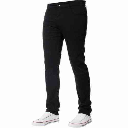 Men's Black Slim Fit Smart Wear Look Casual Chino Trouser Pants 211112
