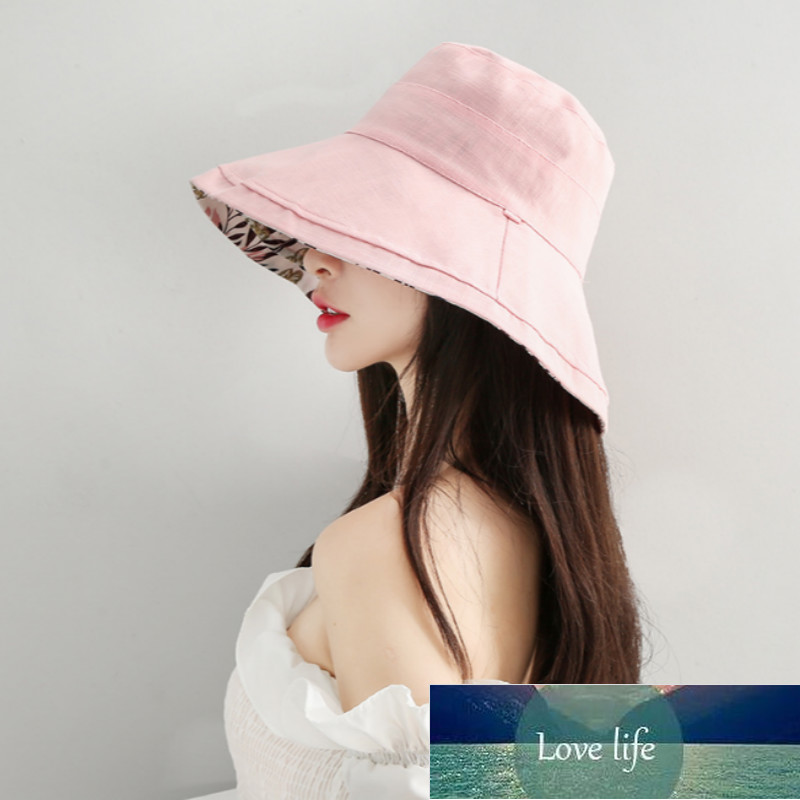 Wide Brim Women Sun Hat Cap Casual Large Brim Reversible Bucket Hat Sports Hiking Fishing Female Cap Summer Beach Panama Bob Factory price expert desi