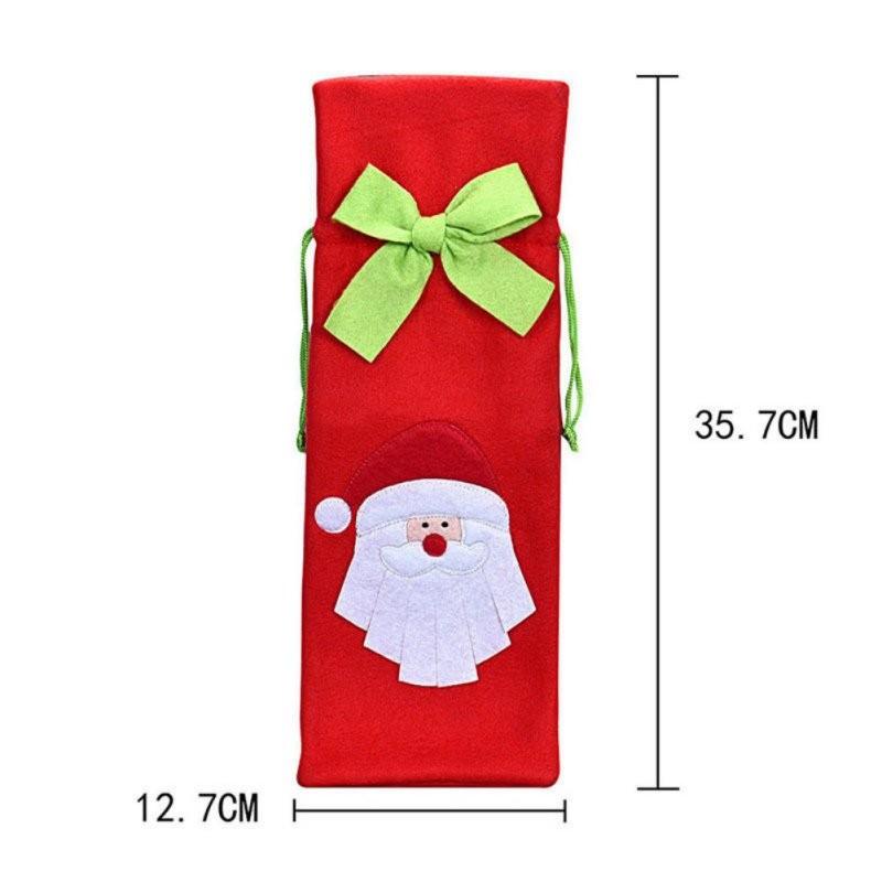 2021 Bags Ornaments New Xmas Santa Claus Wine Bottle Cover Bag Christmas Dinner Party Table Decor Free shipping