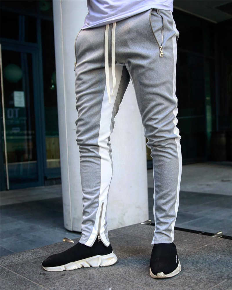Mens Joggers Casual Pants Fitness Men Sportswear Tracksuit Bottoms Skinny Sweatpants Trousers Black Gyms Jogger Track Pants 211006