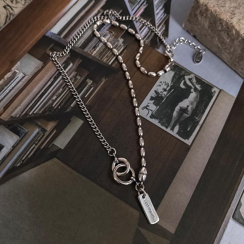 Chains S925 Sterling Silver Square Brand Necklace Female Korean Version Of The Clavicle Chain Retro Hip Hop Jewelry
Chains S925 Sterling Silver Square Brand Necklace Female Korean Version Of The Clavicle Chain Retro Hip Hop Jewelry