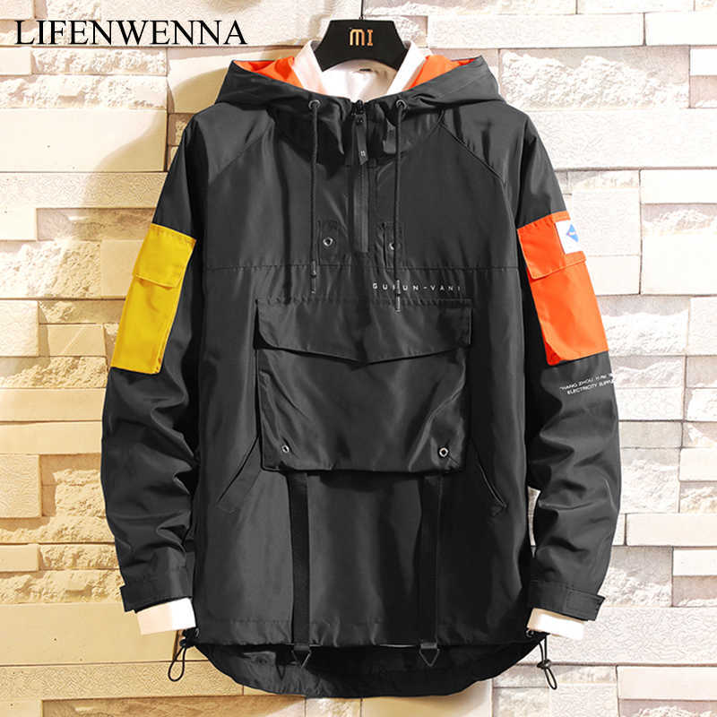 Jacket Men Style Fashion Patchwork Coat Jacket Hooded Baseball Jacket Mens Bomber Streetwear Jackets Coats 5XL 210528