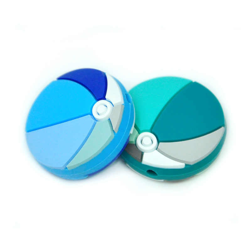 Colorful Silicone Ball Teething Beads DIY Baby Infant Chewable Necklace Pacifier Chain Loose Beads Toddler Chewelry Nursing Accessories