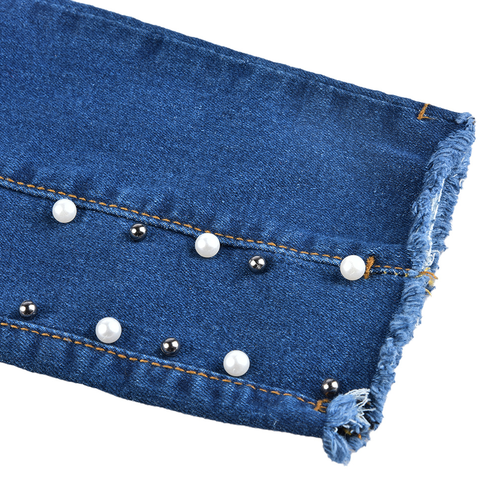 High Waist Jeans Woman Embroidered Flares Ladies Skinny Denim Trousers Retro Women Ripped Jeans Pencil Pants jean femme D25 210222