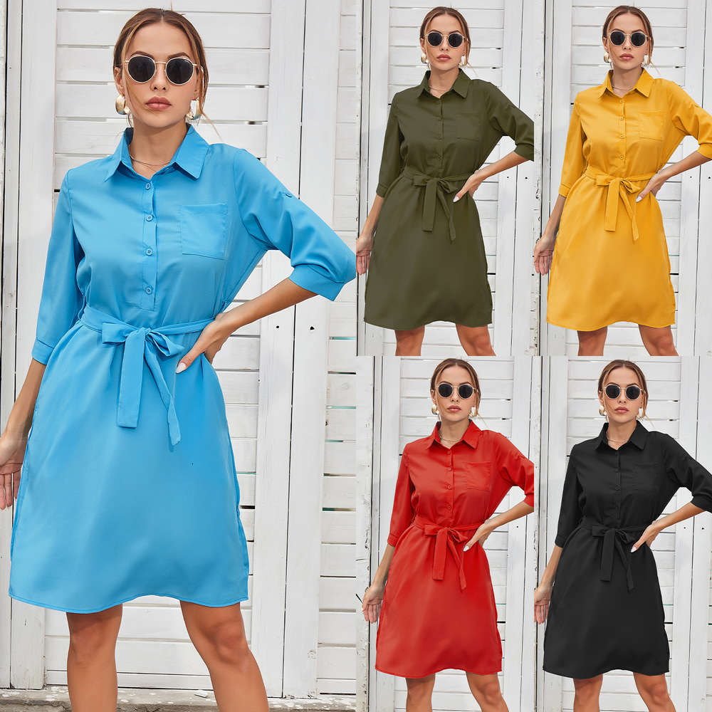 LUOQI summer fashion women's dress with 7 / 3 sleeve belt and solid color, Black;gray
LUOQI summer fashion women's dress with 7 / 3 sleeve belt and solid color, Black;gray