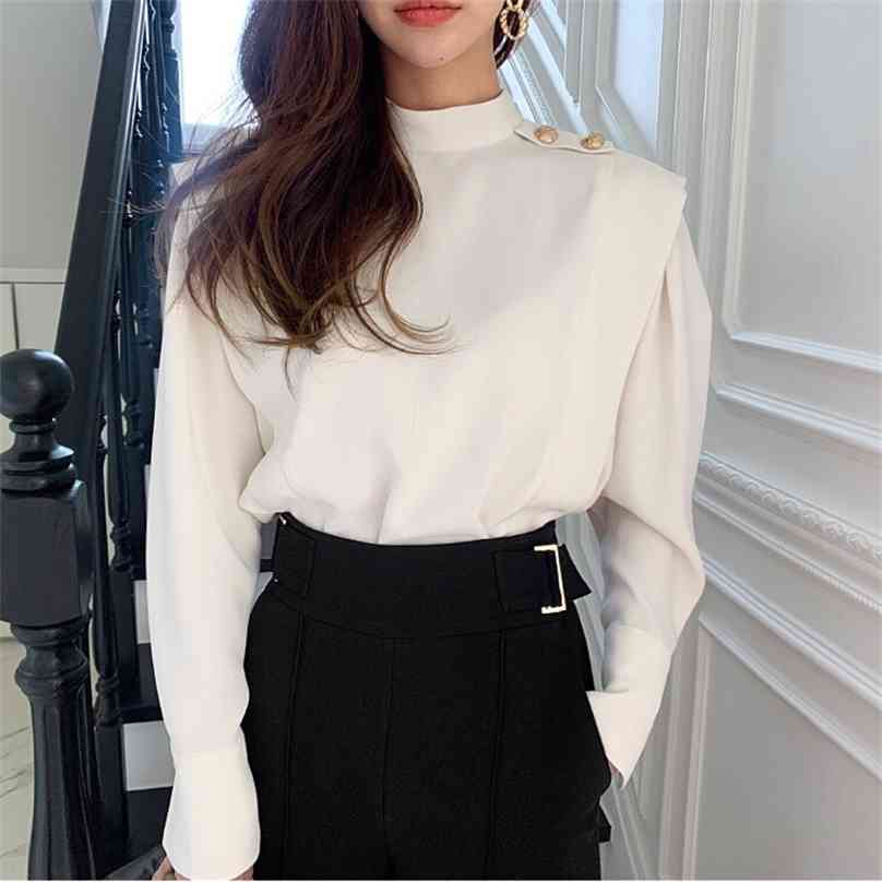 Chic temperament joker half turtleneck render qiu dong long sleeve shirts 210602, The picture color
Chic temperament joker half turtleneck render qiu dong long sleeve shirts 210602, The picture color