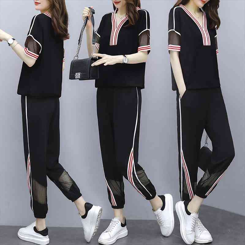 2 piece sets womens outfits summer leisure sports suits female loose fashion two piece set pants plus size tracksuit, Gray
2 piece sets womens outfits summer leisure sports suits female loose fashion two piece set pants plus size tracksuit, Gray