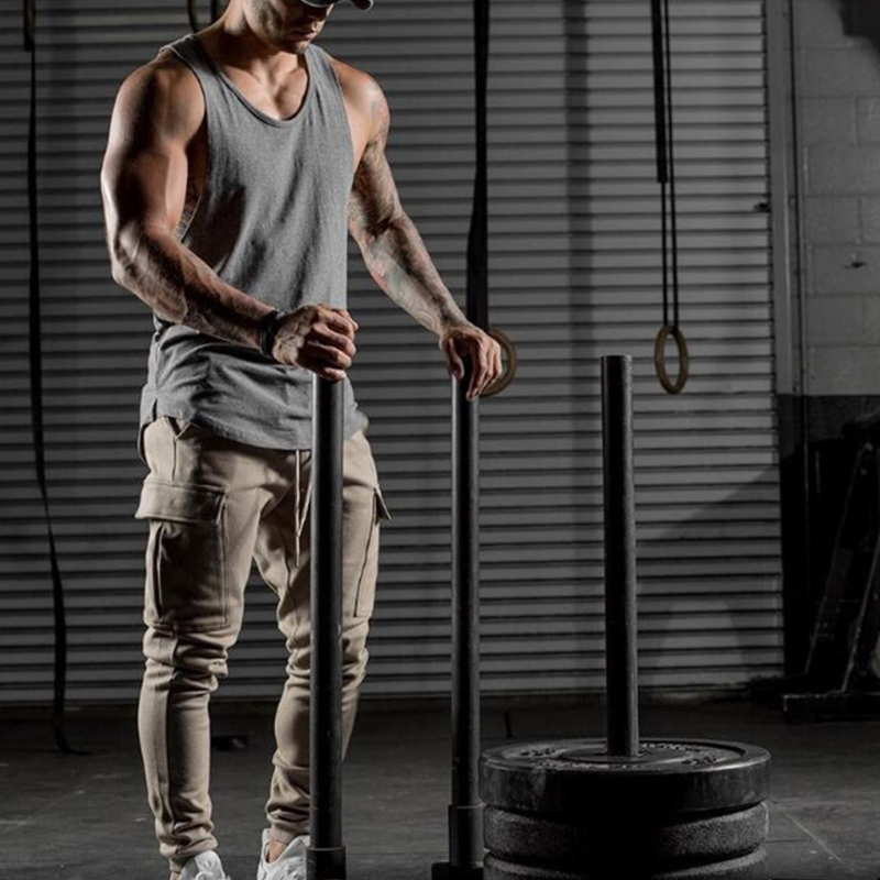 cotton sleeveless shirts tank top men Fitness shirt mens singlet Bodybuilding workout gym vest 210308