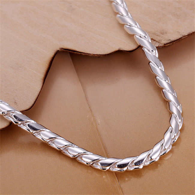 Small twisted rope 925 silver plate bracelets size 20CM*0.4CM DMSB210,hot sterling silver plated bracelet jewelry Link, Chain
