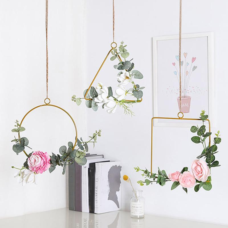 25*23cm Wedding Wreath Gold Iron Metal Ring Garland Easter Decor Artificial Flower Rack Party Backdrop Decor Hoop, Triangle with flower
25*23cm Wedding Wreath Gold Iron Metal Ring Garland Easter Decor Artificial Flower Rack Party Backdrop Decor Hoop, Triangle with flower