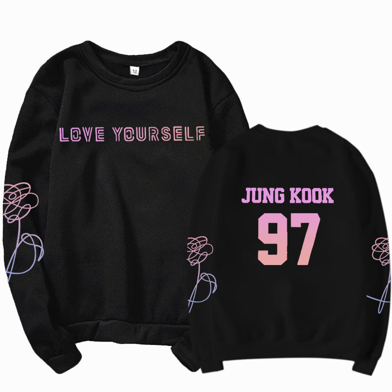 jungkook Unisex hoody kpop jung kook hoodies 97 sweatshirt love yourself KPOP hoody sweatshirt XL for casual harajuku kpop hoody 201212