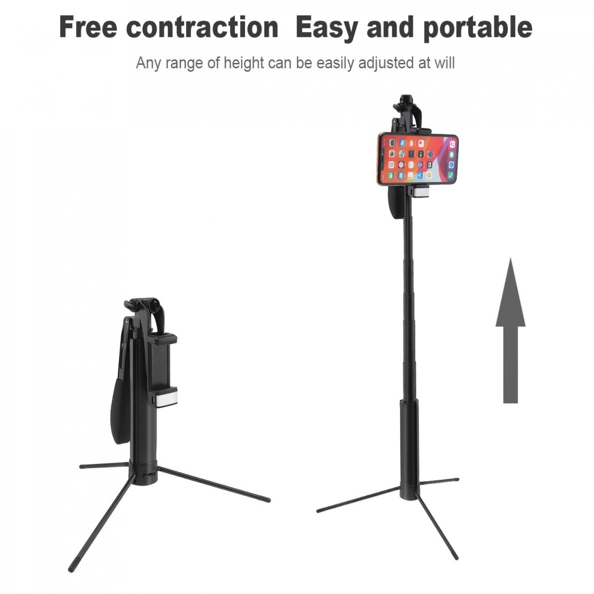 Portable Integrated Selfie Stick Tripod Live Stabilizer with Adjustable Fill Light Mobile Phone Bracket Remote