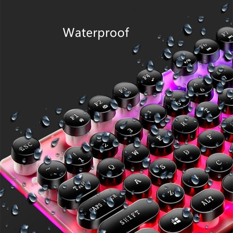 Retro Luminous Keyboard And Mouse Set Manipulator Feel Waterproof Suspension To Do Chicken Game