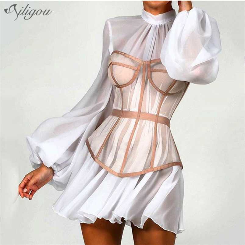 Summer Ladies Sexy Stitching Lace Perspective Lantern Sleeves Slim Mini Star Party Dress Vestidos 210525, White
Summer Ladies Sexy Stitching Lace Perspective Lantern Sleeves Slim Mini Star Party Dress Vestidos 210525, White