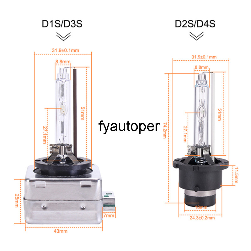 Niscarda 2X D1S D2S D3S D4S 4300K 6000K 8000K Auto HID Xenon Bulb Headlight Lamp For All Car Headlamp car