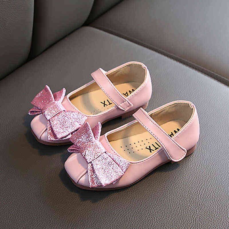 PU Baby Shoes Soft Rubber Sole Anti-slip Bow Sandals Casual Walking Kids Girls Princess 220121