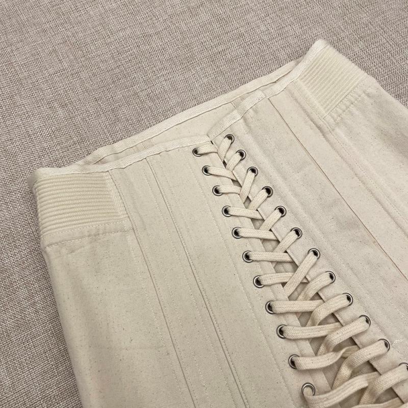 Cotton Two-Color Unique Lace-up Fishbone High Waist Sexy Slim Fit Hip Skirt 210309