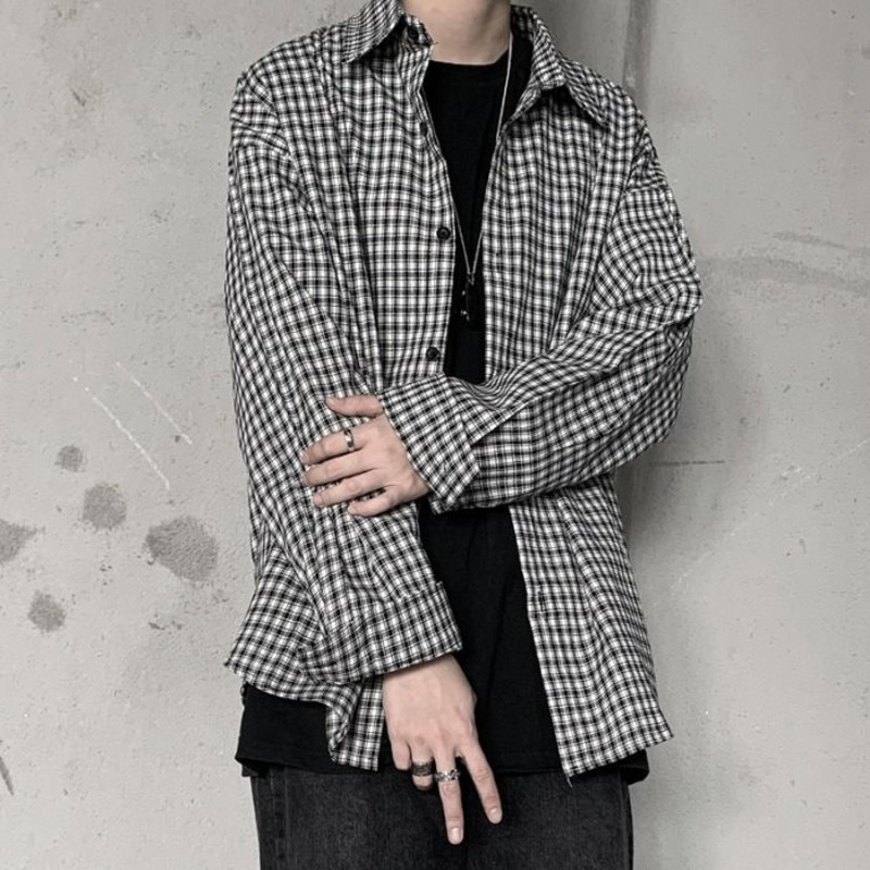 2021 New Autumn Korean Plaid Men's Fashion Retro Casual Men Streetwear Wild Loose Long-sleeved Shirts Shirt -xl Gx8c, Black
2021 New Autumn Korean Plaid Men's Fashion Retro Casual Men Streetwear Wild Loose Long-sleeved Shirts Shirt -xl Gx8c, Black