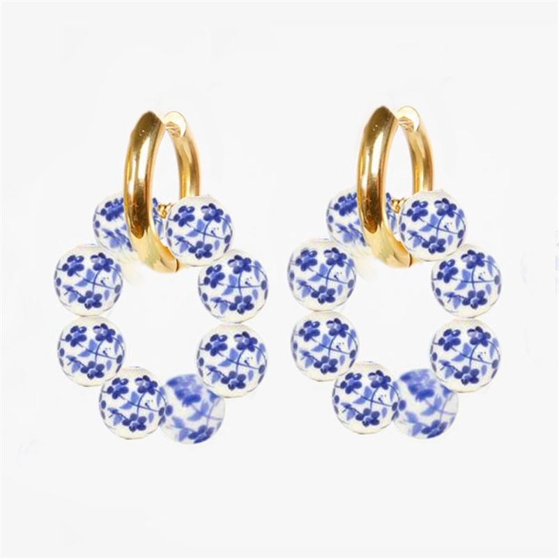 Natural Stones Ethnic Chinese style blue flower ceramic beads earrings for women fashion dangle earring arrival wholesale 210616
Natural Stones Ethnic Chinese style blue flower ceramic beads earrings for women fashion dangle earring arrival wholesale 210616