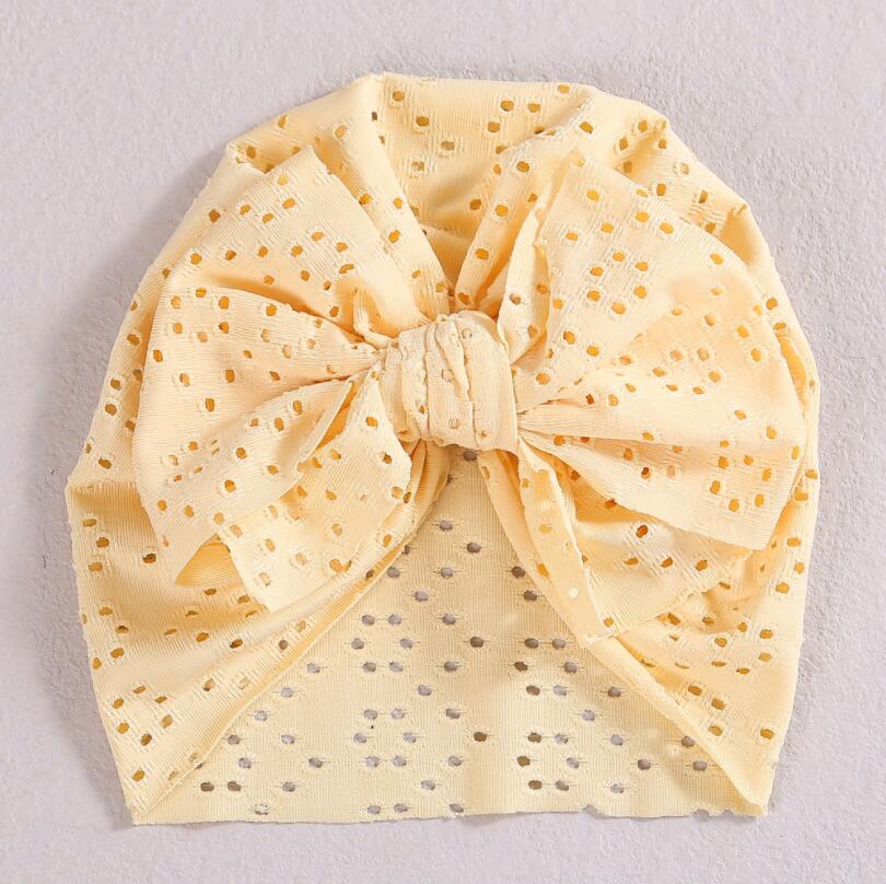 INS Candy Color Hollow Out Baby India Cap Elastic Cotton Soft Hair accessories Beanie Caps Infant Turban Hats 0-3T