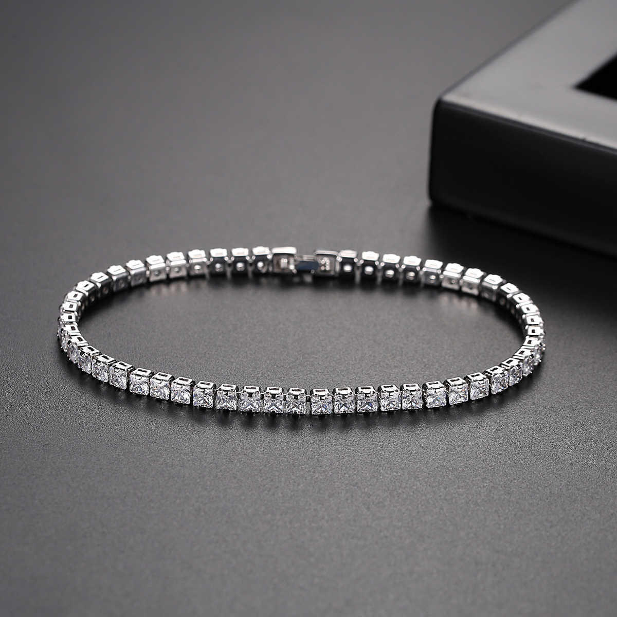 LUOTEEMI New Mosaic Cubic Zirconia Tennis Bracelet & Bangles for Women Fashion Jewelry Pulseras Mujer Christmas Gift X0706