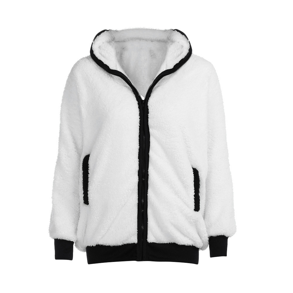 Cute Hoodies Women Panda Winter Warm Sweatshirts Hoodie Coat Female Hooded Jacket Outerwear Tops Y200917