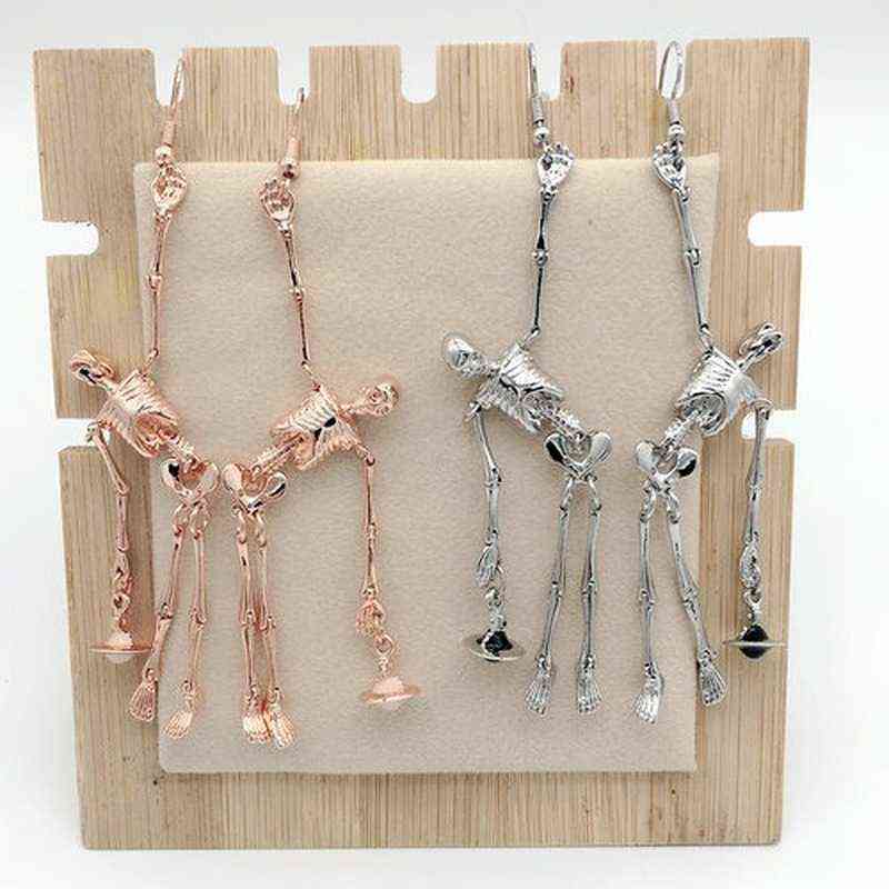 Punk Skeleton Bones Gothic Moving Part Spooky Drop Earrings Vintage Skeleton Skull Dangle Earrings for Women Jewelry Party Gifts H1027