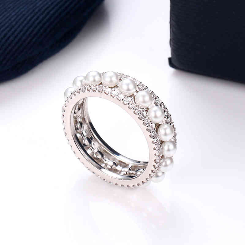 s a Family Pearl Ring Women's High Version Adopts Natural Fresh Water Fashion Design