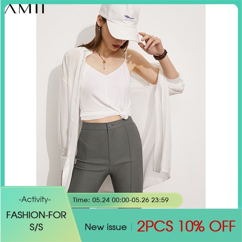 Minimalism Summer Women's Leggings Fashion High Waist Slim Fit Zipper Suit Pants Sports Cycling 12140180 210527