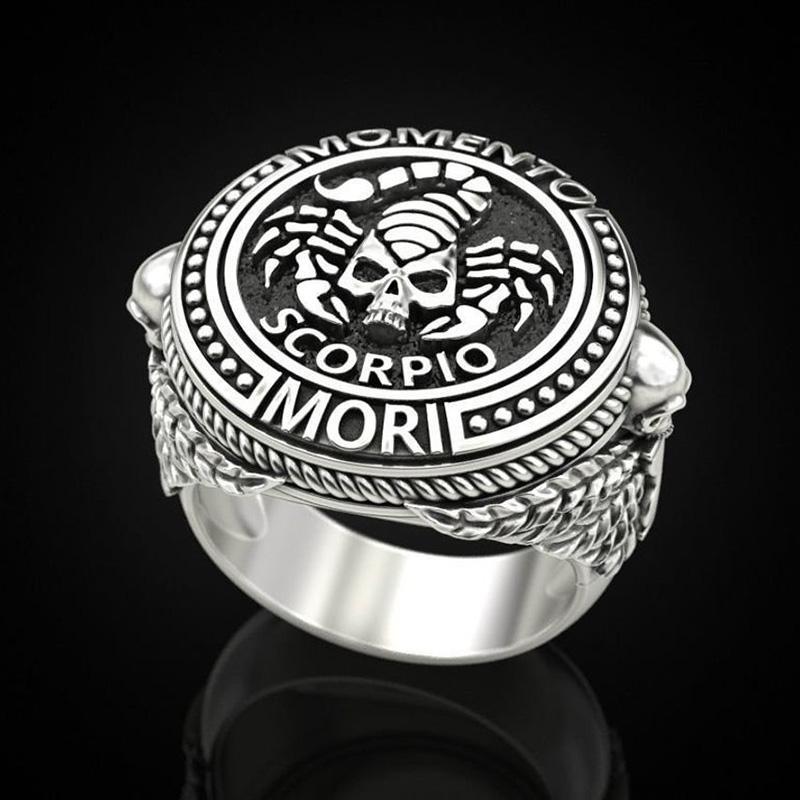 Wedding Rings Punk Vintege Bad Boy For Men Retro Rock Scorpion Skull Sculpture Memento Mori Silver Color High Quality Men's Ring Q4M396
Wedding Rings Punk Vintege Bad Boy For Men Retro Rock Scorpion Skull Sculpture Memento Mori Silver Color High Quality Men's Ring Q4M396