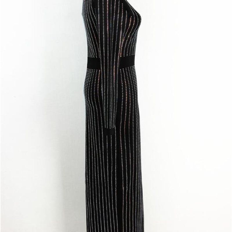 S-3XL Excellent Quality Barocco Runway Long Sleeve Autumn Women Sexy Rhinestone Diamond Embellished Bodycon Long Dress T200319