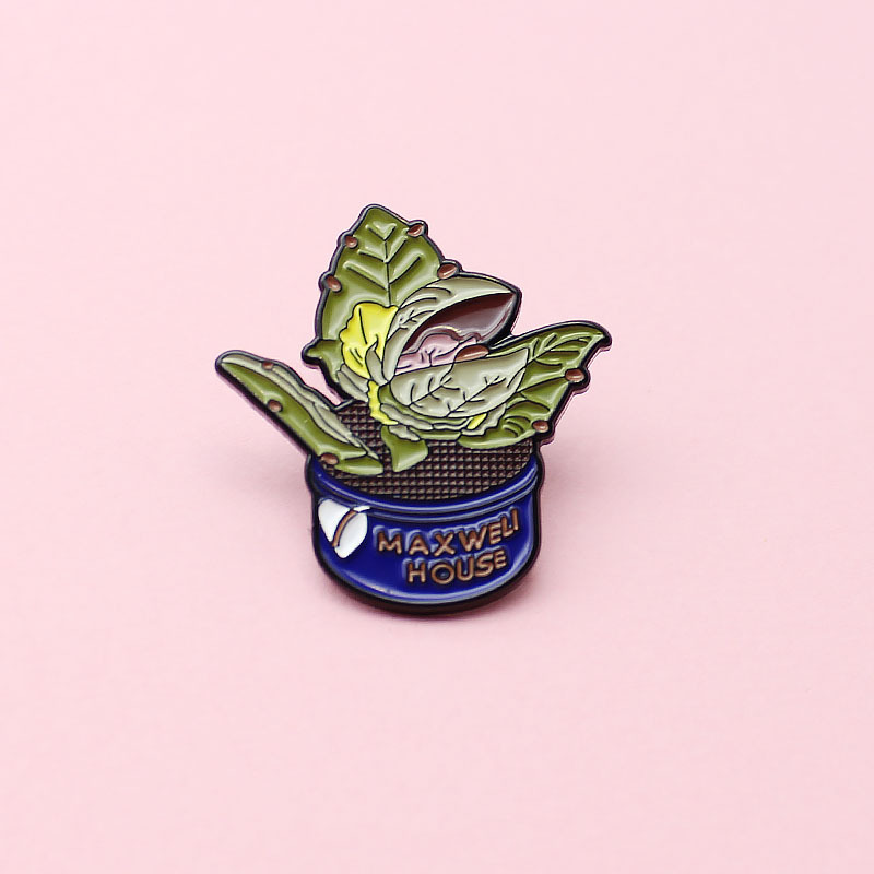 Flower Pot Green Plant Covered With Happy Coffee Bean Creativity Brooch Trend Joker Badge Jewelry Enamel Label Pins, As picture
Flower Pot Green Plant Covered With Happy Coffee Bean Creativity Brooch Trend Joker Badge Jewelry Enamel Label Pins, As picture