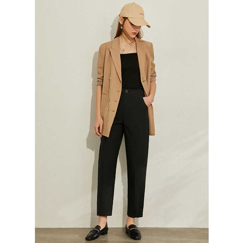 Minimalism Spring Summer OLstyle Caual High Waist Women Pants Fashion Solid Straight Female Casual Trousers 12040260 210527