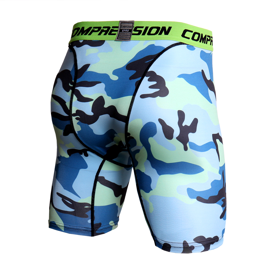 Skinny Men's Sports Gym Compression Wear Under Base Layer Shorts Pants Athletic Tights Fitness Bodybuilding Breathable Bottom C0222